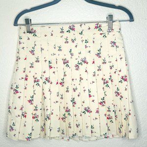 Ivory Tennis Skirt with wild flowers